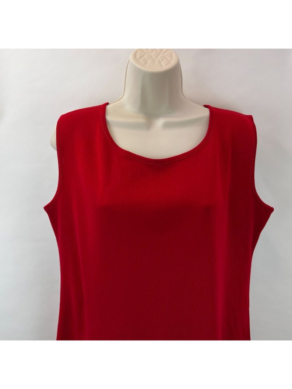 Misook Womens Sz XL Red Knit Sleeveless Scoop Neck Tank Tops - Picture 2 of 5